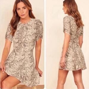 Reformation Gracie Python Snake Print Mini Dress Size 2